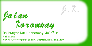 jolan korompay business card